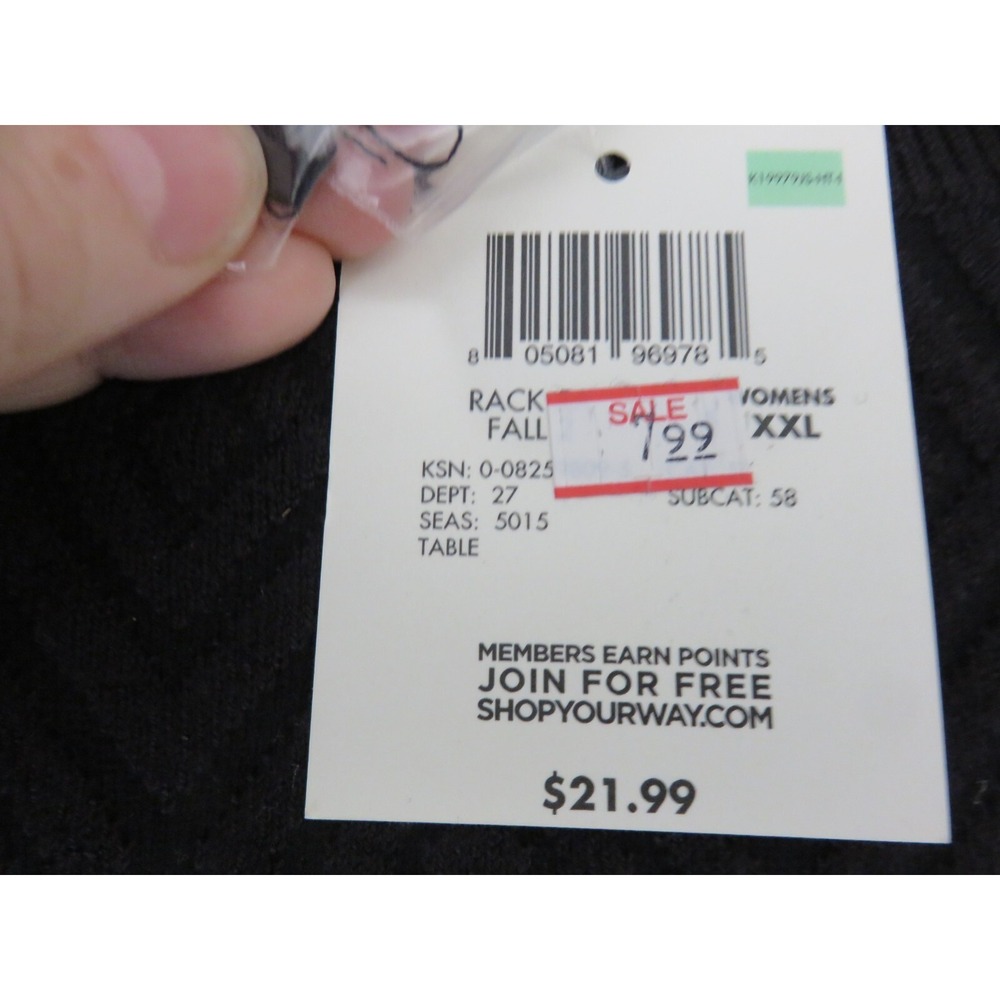 Jaclyn Smith Collection Black Diamond Textured Knit Sweater XXL 3/4 Sleeve NEW - Picture 4 of 12